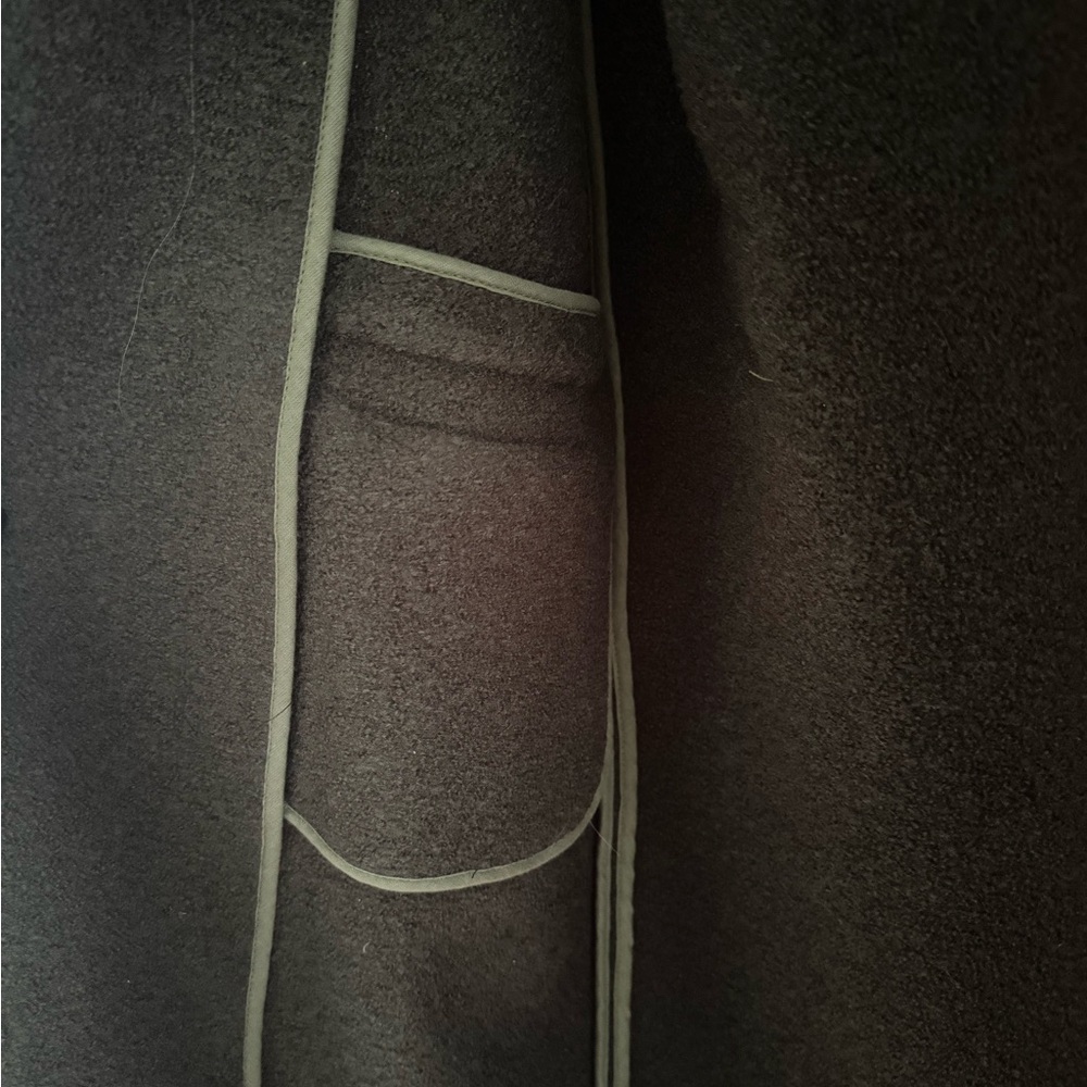 NWT ba&sh khaki “Colin” shawl collar long coat Size Large - Picture 15 of 16